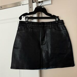 Seven for all mankind, leather denim mini skirt